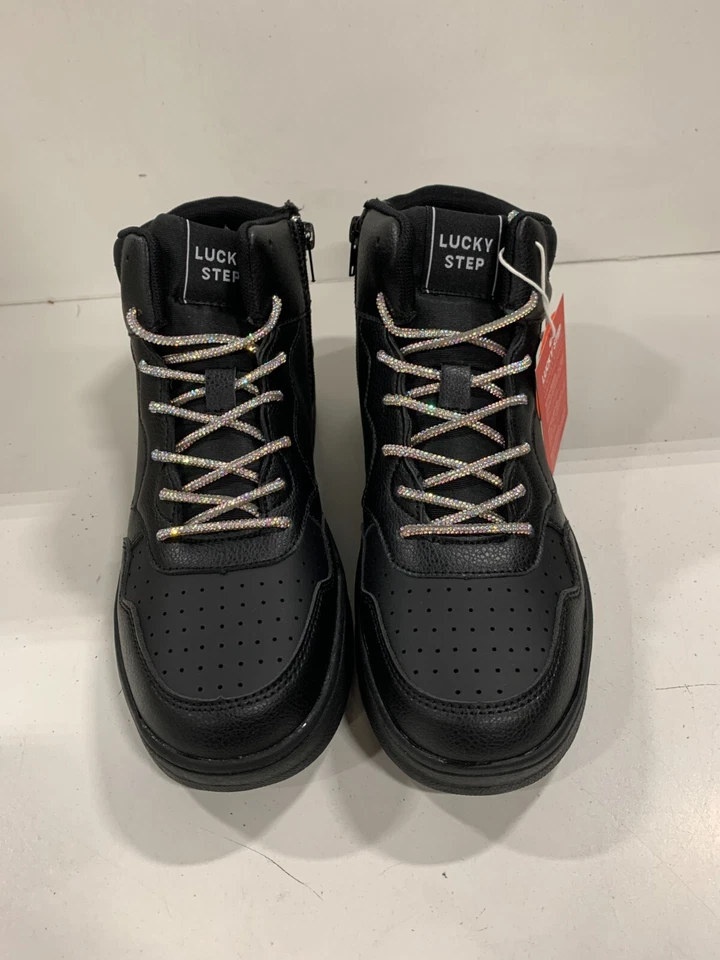 Lucky Step Mid Top Sneakers, Black, Size 9 - Image 4 of 4