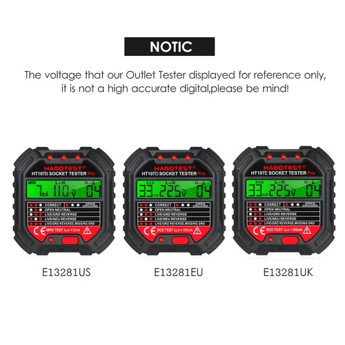 Black Outlets Tester 6LED LIGHT RCD/GFCI Tests Circuit Flames Retardant ABS X4M7 - Picture 11 of 13