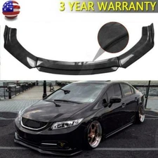 Universal Carbon Fiber Look Front Bumper Lip Spoiler Splitter Protector Body Kit
