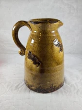 Rustic Glazed Earthenware Water Pitcher