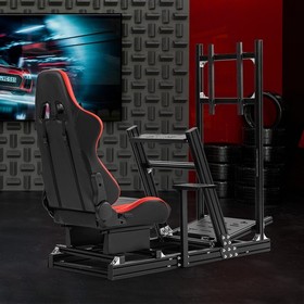 Zootopo 4080Aluminum F1 Racing Simulator Cockpit With Seat TV Stand Fit Logitech