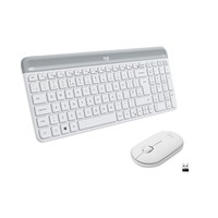 Logitech MK470 Slim Combo, Tastatur & Maus Set, Kabellos, Weiß