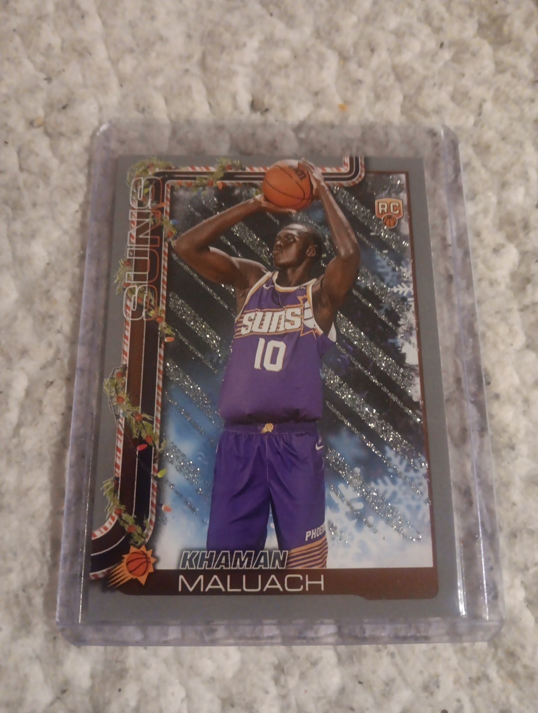 Khaman Maluach 2025-26 Topps Holiday Glitter Parallel RC #H170 Phoenix Suns