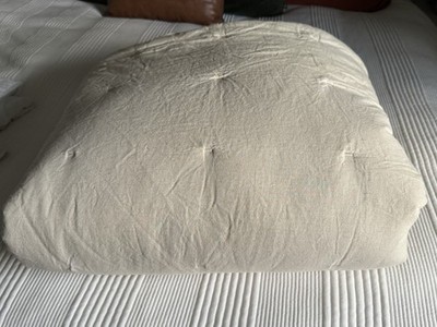 Pottery Barn Vintage Washed Cotton Linen Comforter Queen Flax Beige GUC Soft