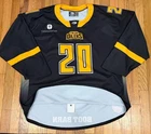 Tulsa Oilers Jamie Rome Game Worn Signed Black/Yellow ECHL Hockey Jersey Men 56