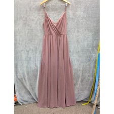 Romantic Chiffon Maxi Dress Womens 1XL Mauve Windsor V-Neck Sleeveless Formal