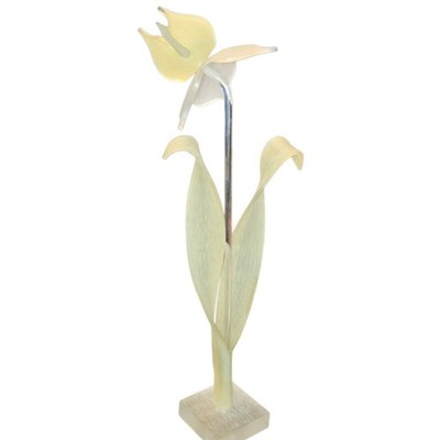 Vintage Mid Century Frosted Lucite Lily Acrylic Floral Sculpture MCM 15'' Tall