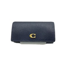Coach Key Case 6-Ring Leather NVY Ladies CH799