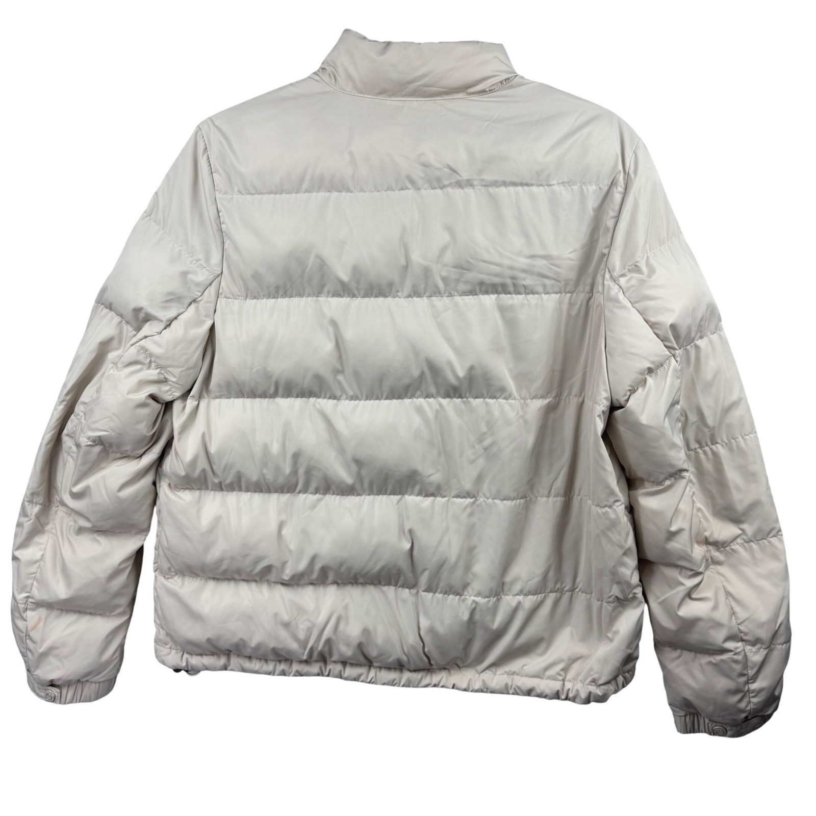 Massimo Dutti Puffer Jacket Small Womens Ivory Water Repellent Quilted Zip Up thumbnail 2