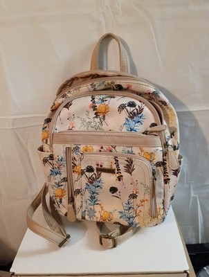 MultiSac Adele Backpack Vienna Floral Vegan Leather MINI Bag Purse Multi Pocket