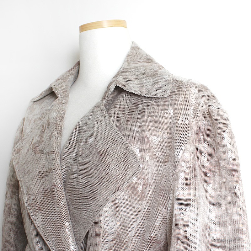Cappotto doppio bottoni paillettes top beige altra marca 66 77 101909626