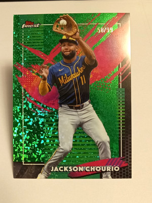 2026 Topps Finest green mini diamond #248 Rare Jackson Chourio SP #50/99 refract