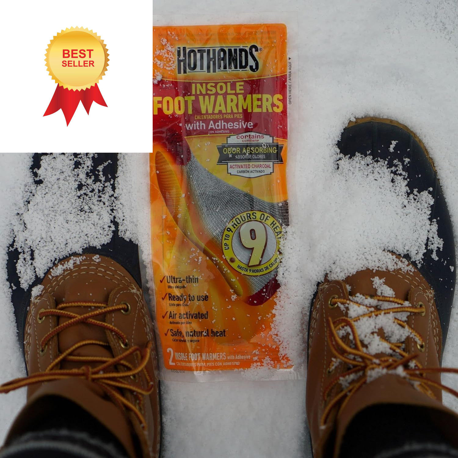 HotHands Insole Foot Warmers - Long Lasting Safe 16 Count (Pack of 1), gray 