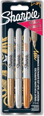 Sharpie Metallic-Permanentmarker | feine Spitze | GoldSilber & Bronze Tinte