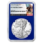 2024-W $1 1-oz Proof American Silver Eagle NGC PF70UC Black Label Blue Core