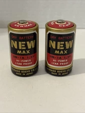2 Vintage Dry Cell Battery Batteries Dead New Max Hi Power Long Life Made Japan