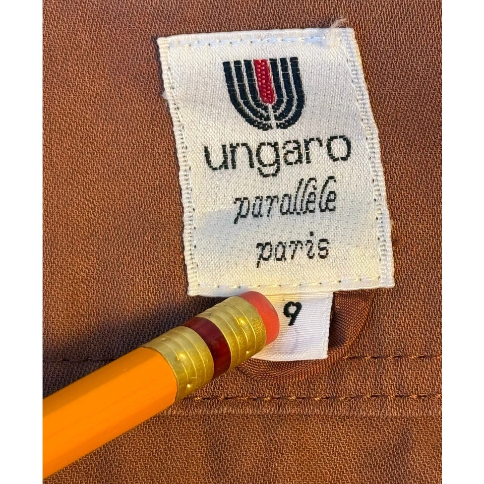 Chaqueta de Trabajo Vintage Ungaro Parallele Talla 9 Para Mujer L Mezcla de Lino Tono Tierra Foto 2 de 4