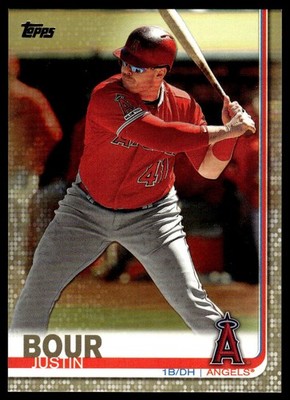 2019 Topps Update Justin Bour #US209 Gold Parallel #'d 0475/2019 Angels