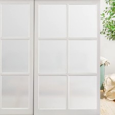 Window Privacy Film, Stained Glass Window Film Static Cling, Bamboo Decorativ...