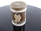 Vintage Hair-Groom Milk Glass Jar Metal Lid Wyeth Hair Product Empty