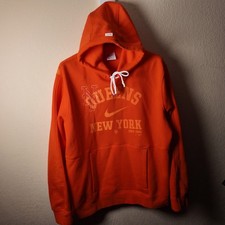 Nike MLB New York Mets Queens Hoodie Orange Mens Large Fleece Sweatshirt