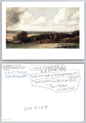 John Constable Dedham Vale with Ploughman Yale Center for British Art Postcard