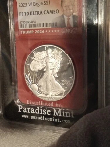 🇺🇸 🗽 Slabbed Donald Trump 2023 W American Silver Eagle PF 70 Ultra Cameo 🇺🇲