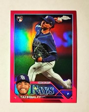 Taj Bradley 2023 Topps Chrome RC MAGENTA REFRACTOR 346/399 Twins Raw #USC194 L6