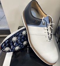 🆕 FOOTJOY Premiere Packard Golf Shoes, White/Blue/Navy,  Size 10.5M, PGA SELLER