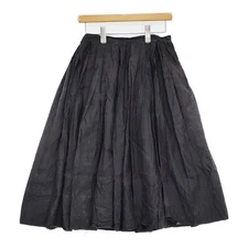 R&D.M.Co- Silk Tuck Gathered Size M skirt black 5-0905M♪