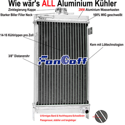 3-Reihig Aluminium kühler für GAS Shifter Kart,Go Kart Karting Gearbox.DE