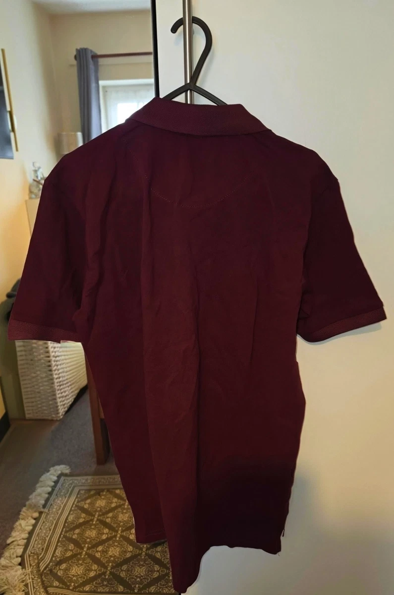 Men's Brand New Burgundy Polo T Shirt Medium (Please read description)