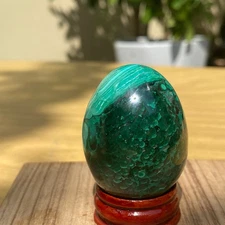 104g Natural Polished Malachite Gem  egg Quartz Crystal  Mineral Specimen
