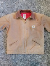 Carhartt Y20 BRN Detroit Youth Red Quilt Lined Jacket Size 18XL/Adult Small Rare
