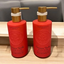 Asquith & Somerset Cinnamon Vanilla Hand Wash 2pk 16.9 oz Decorative Red Bottles