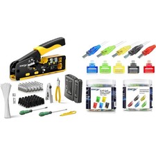 Cat7 RJ45 Crimping Tool, Ethernet Tool Kit With Cat 7 Cat6A RJ45...