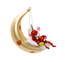 De Carlini Mouse on Gruyere Moon Ornament