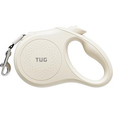 Medium Retractable Dog Leash 16ft Nylon Tape Lead 360 Tangle Free Cream