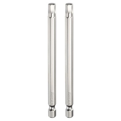 2pcs H7/32 Hex Screwdriver Bit 7/32'' Flat Tip 1/4'' Shank 4'' Long Chrome Plated