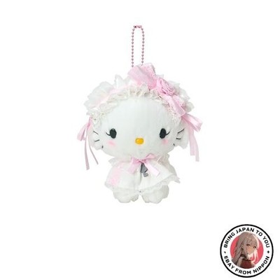 Sanrio Charmy Kitty White Ruffle Mascot Holder Plush Keychain Ages 6+