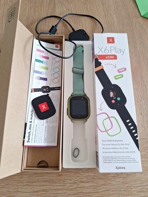 Xplora X6 Play eSIM - Kidswatch Smartwatch - Schwarz/Grün/Pink - Gebraucht