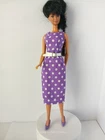 Fits Standard Vintage & Retro Barbie Purple & White Midi Dress Handmade OOAK