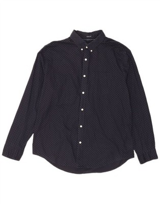 American Eagle Herren Hemd XL dunkelblau gepunktet Baumwolle BR09