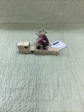 🤎I Love My Aunt Figurine Suzi Skoglund Clay Handmade Folk Art Americana Blocks