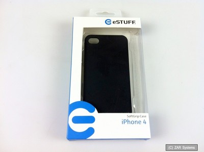 eSTUFF ES80200 SoftGrip Case, Hülle, Hartcase für iPhone 4 / 4s in Schwarz, NEU