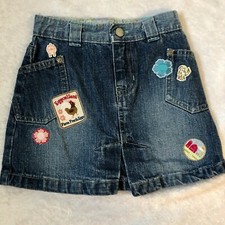 Baby GAP Farm-themed Jean Skirt, 2T, Adjustable Waist, Belt Loops, Pockets