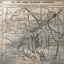 1863 CIVIL WAR newspaper CONFEDERATES INVADE MARYLAND Lincoln Draft Proclamation