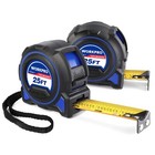 16FT/25FT Tape Measure 2Pc Heavy Duty Retractable w/Magnetic Hook, Belt Clip