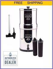 Big Berkey Water Filter w 2 Black Berkey Filters and 7.5" Water Level Spigot