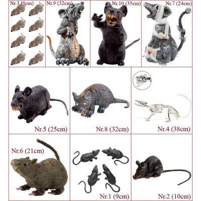 Halloween-Ratten Aus Kunststoff – 2 Stück, Realistisch, Schwarz – Für Party-Deko, Streiche & Grusel-Accessoires